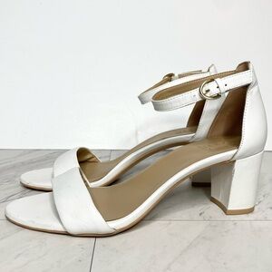 Naturalizer Vera White Leather Heeled Sandal 10 W